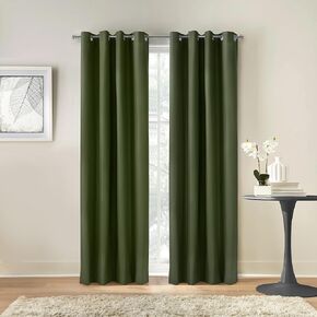 Loft Living Augustow Blackout Grommet Curtain Panel 52 x 63 in Olive