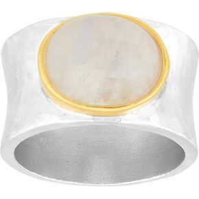 Silpada 'Fun Sun Day’ Sterling Silver with 18K Yellow Gold Plating Moonstone Ring