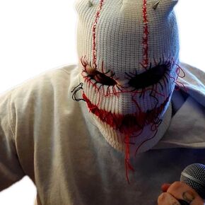 Balaclava Distressed Halloween Funny Balaclava Face Mask Scary Balaclava Hooded Party Hat Knitted Hat Beanies