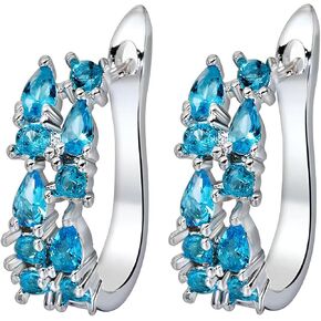 Multi Gemstone Earrings - Colorful Crystal Earrings for Women, Multicolored Crystal Elements Stud Earrings Jewelry for Women