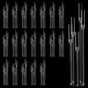 Fullvaseer Acrylic 5 Arm Floor Candelabra 5 Arm Taper Candelabra for Table Decoration Votive Pillar LED Candle Holders for Home Party Decoration