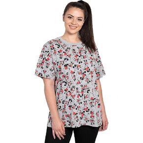 Disney Womens Plus Size T-Shirt Mickey & Minnie Mouse Print