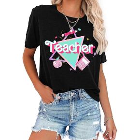 Teacher Shirts Women ABCD Teacher Tshirt Teacher Life Shirt Tees Teacher Gifts Casual Teach Tops
