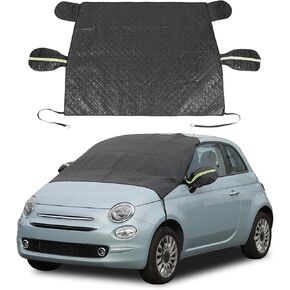 Windshield Snow Cover Fit for Fiat 500 2016-2025, Front Windshield Cover for Ice and Snow, Auto Extra Thick Windshield Ice Cover Protects Windshield from Rain, Sun, Frost