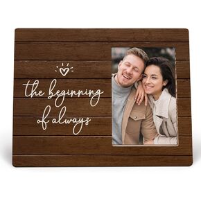 Wedding Picture Frame, Wedding Frame, Love Picture Frame, Wedding Engagement Gifts for Couples Newlyweds, Couples Picture Frame,The Beginning of Always Wood Photo Frame for 4x6 Photos