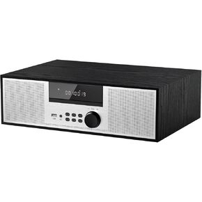 Nostalgic Micro Shelf System 40W RMS with CD Player, Bluetooth, USB Playback, FM Radio, AUX-Input, 2-Way Music Crisp-Sound, DSP-Tech (TB-816B)