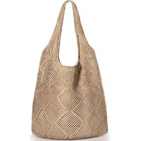 Straw Beach Bags for Women - Summer Woven Tote Bag Shoulder Handbags, Large Beach Bag for Women for Holiday