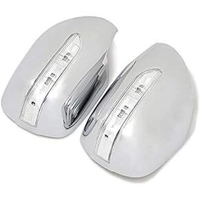 Chrome Door Side Mirror Cover with LED Light for Toyota Land Cruiser Prado FJ120 2003-2009