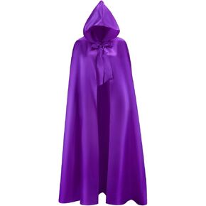 LUTER Raven Costume, 59 Inch Halloween Hooded Cloak Vampire Cloak Witch Cape Long Cape for Adults Men and Women Christmas