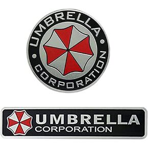 BENZEE 2pcs Set AM112 Umbrella Corporation Car Emblem Badge Sticker