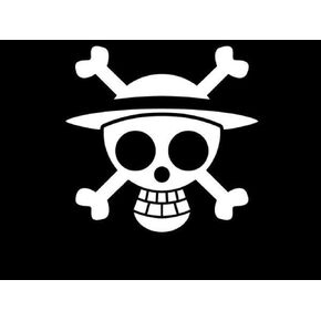Jolly Roger Luffy Decal Vinyl Sticker|Cars Trucks Vans Walls Laptop|White|5.5 x 5.3 in|CCI320