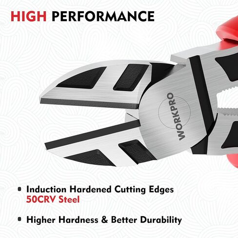 WORKPRO 6" Wire Cutters Heavy Duty CRV Steel, Diagonal Pliers for Cutting Wires Craft, Comfort Grip Handle in Saudi Arabia