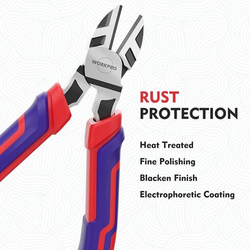 WORKPRO 6" Wire Cutters Heavy Duty CRV Steel, Diagonal Pliers for Cutting Wires Craft, Comfort Grip Handle in Saudi Arabia