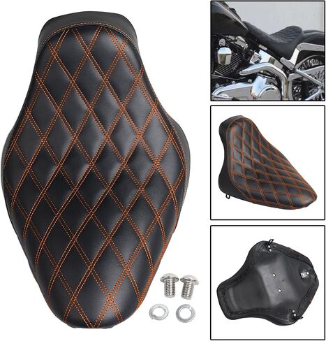 Black Stitching Leather Driver Seat Butt Bucket Solo Seat For Harley Fat Boy Heritage Softail FLST 2000-2007 FXST 2000-2005 in Kuwait