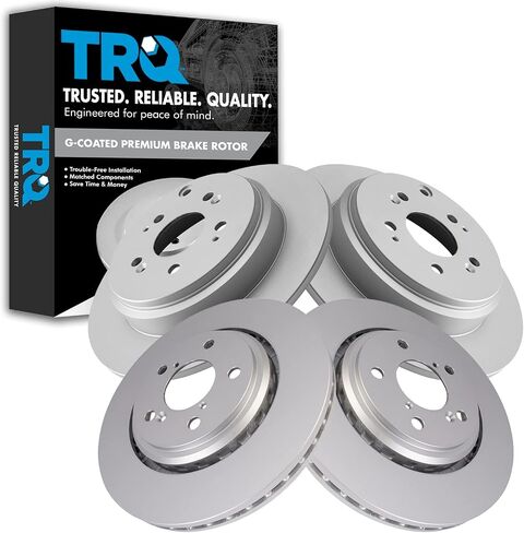 TRQ Front & Rear Brake Coated Rotor Kit Compatible with Lexus GX460 Toyota 4Runner Truck SUV in Saudi Arabia