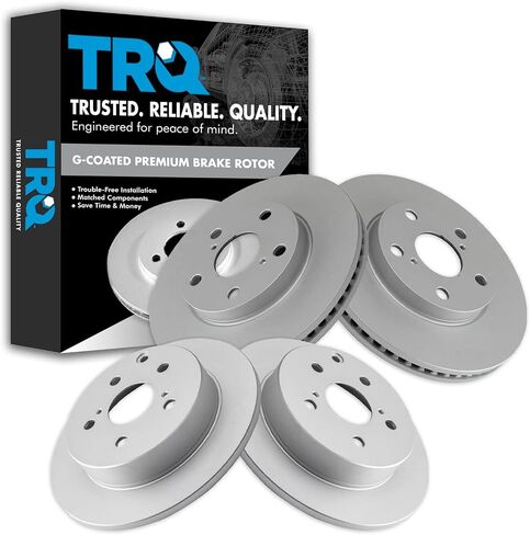 TRQ Front & Rear Brake Coated Rotor Kit Compatible with Lexus GX460 Toyota 4Runner Truck SUV in Saudi Arabia