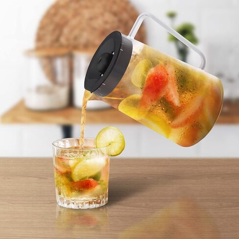 wirsh Iced Tea Maker with 3QT Pitcher, Iced Coffee Maker with Strength Control and Reusable Filter, Perfect For Iced Coffee, Latte, Tea, Lemonade, Flavored Water, Black in Kuwait