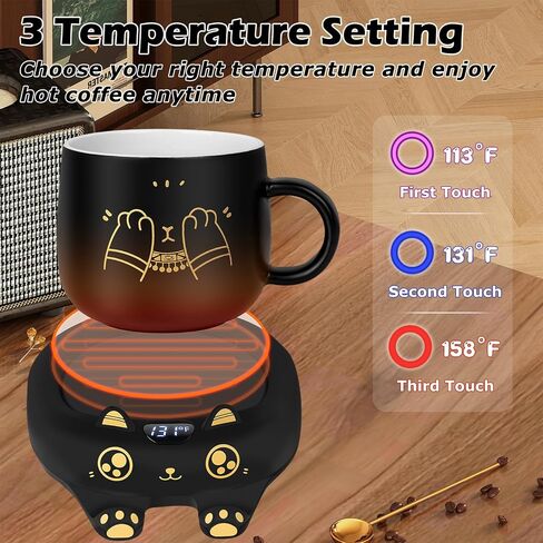 PUSEE Mug Warmer,Coffee Warmer for Desk Candle Warmer Auto Shut Off,Coffee Cup Warmer with 3 Temp Settings,Electric Beverage Warmer Plate for Coffee,Tea,Water Milk and Cocoa(Not Include Cup) in Saudi Arabia