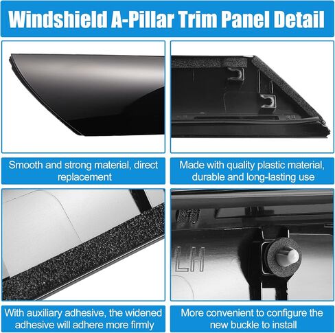 X AUTOHAUX Pair Windshield A-Pillar Trim Panel for Kia Soul 2010-2013 Driver and Passenger Outer Side Replaces 861802K500 861702K500 Front Left and Right in Saudi Arabia