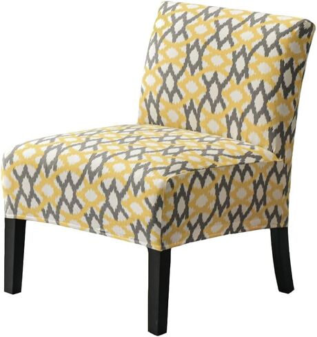 Armless Accent Chair Covers, Stretch Armless Chair Slipcover Soft Print Armless Chair Covers Furniture Protector for Living Room Bedroom (Yellow) in Kuwait
