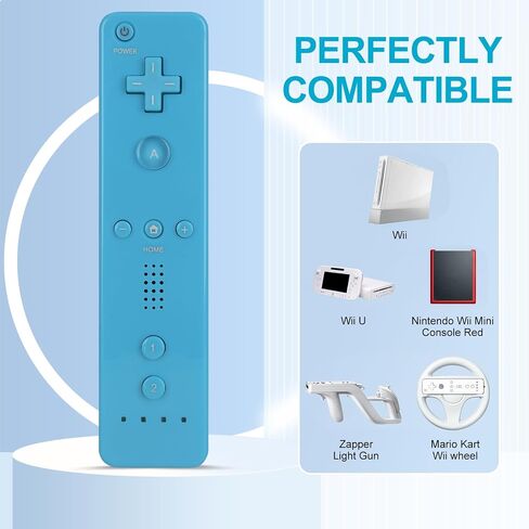 RETROSUN Replacement Remote Control with Built in Motion Plus and Nunchuck, Compatible with Nintendo Wii/Wii U Remote Controller with Gamepad Joystick and Silicone Case and Wrist Strap (white) in Kuwait