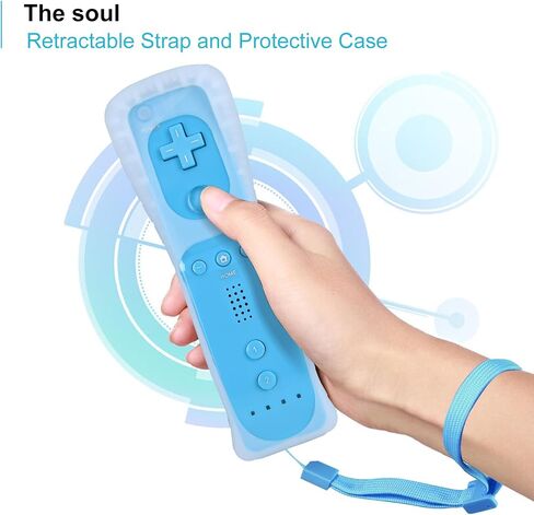 RETROSUN Replacement Remote Control with Built in Motion Plus and Nunchuck, Compatible with Nintendo Wii/Wii U Remote Controller with Gamepad Joystick and Silicone Case and Wrist Strap (white) in Kuwait