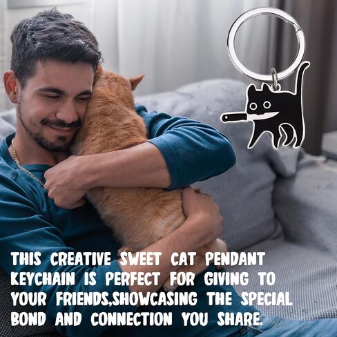 Funny Keychain for Women Men Cat Lovers Christian, Keyring for Couple Stuff Christmas Birthday in Saudi Arabia