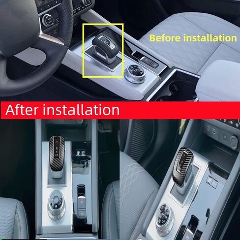 Center Gear Shift Knob Cover Trim Carbon Fiber Grain Consoles Accessories for Mitsubishi Outlander 2022 2023 2024 PHEV 2023 2024 in Saudi Arabia