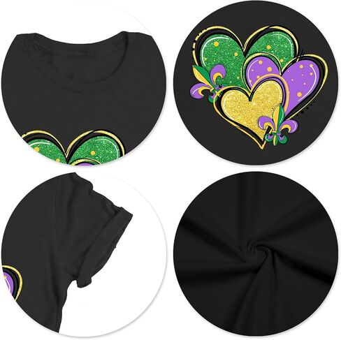 Mardi Gras Shirts Women Fat Tuesday Shirt Mask Fleur De Lis Graphic Tee Mardi Gras Outfit Gifts Holiday Tops in Saudi Arabia