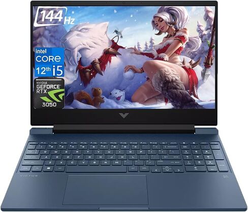 HP Victus 15.6 i5 Gaming Laptop, 15.6" FHD 1920*1080 144Hz, Intel Core i5-12450H, NVIDIA GeForce RTX 3050, 32GB RAM, 1TB SSD, Backlit KB, Touchpad, SD Card Reader, Webcam, HDMI, Wi-Fi 6, W11 H, Blue in Saudi Arabia