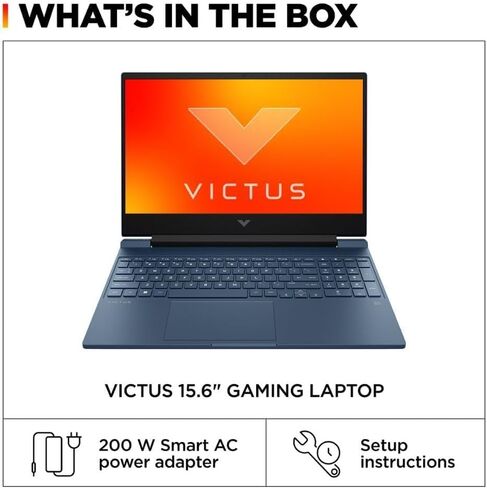 HP Victus 15.6 i5 Gaming Laptop, 15.6" FHD 1920*1080 144Hz, Intel Core i5-12450H, NVIDIA GeForce RTX 3050, 32GB RAM, 1TB SSD, Backlit KB, Touchpad, SD Card Reader, Webcam, HDMI, Wi-Fi 6, W11 H, Blue in Saudi Arabia
