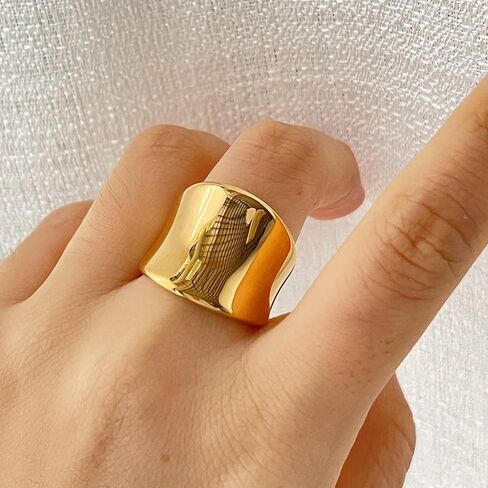 Chunky Gold Rings for Women That Don't Tarnish Band Rings Statement Rings Gold and Silver Rings for Women in Saudi Arabia