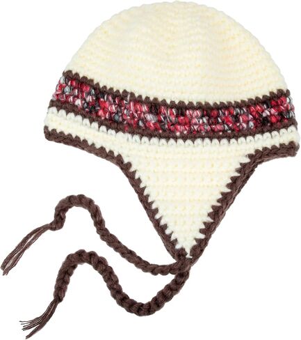 Handmade Knitted Winter Warm Foldable Earflap Hat with Vibrant Color Blocking - Fashionable Crochet Beanie Hat in Saudi Arabia
