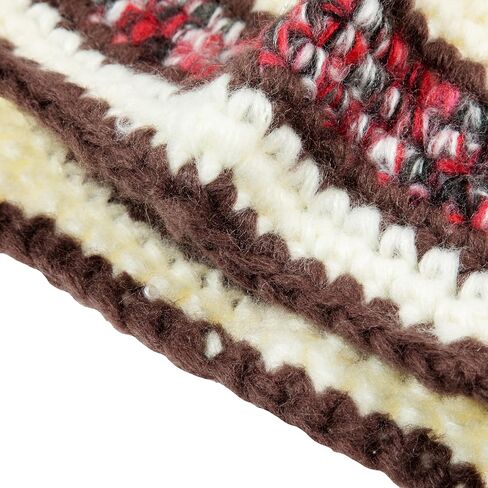 Handmade Knitted Winter Warm Foldable Earflap Hat with Vibrant Color Blocking - Fashionable Crochet Beanie Hat in Saudi Arabia
