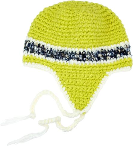 Handmade Knitted Winter Warm Foldable Earflap Hat with Vibrant Color Blocking - Fashionable Crochet Beanie Hat in Saudi Arabia