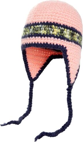 Handmade Knitted Winter Warm Foldable Earflap Hat with Vibrant Color Blocking - Fashionable Crochet Beanie Hat in Saudi Arabia