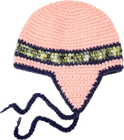 Handmade Knitted Winter Warm Foldable Earflap Hat with Vibrant Color Blocking - Fashionable Crochet Beanie Hat in Saudi Arabia