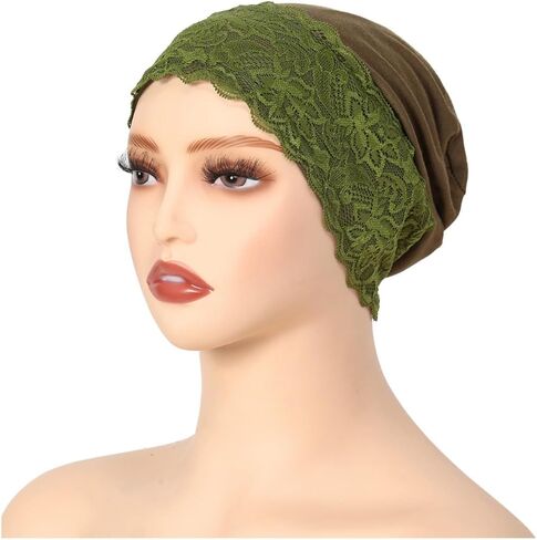 ® 3Pcs Muslim Inner Hijab Caps Women Lace Under Hijab Caps Stretchy Full Cover Undercap in Saudi Arabia