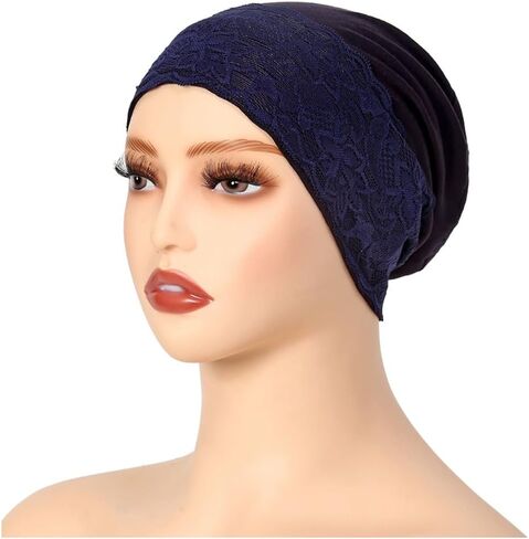 ® 3Pcs Muslim Inner Hijab Caps Women Lace Under Hijab Caps Stretchy Full Cover Undercap in Saudi Arabia
