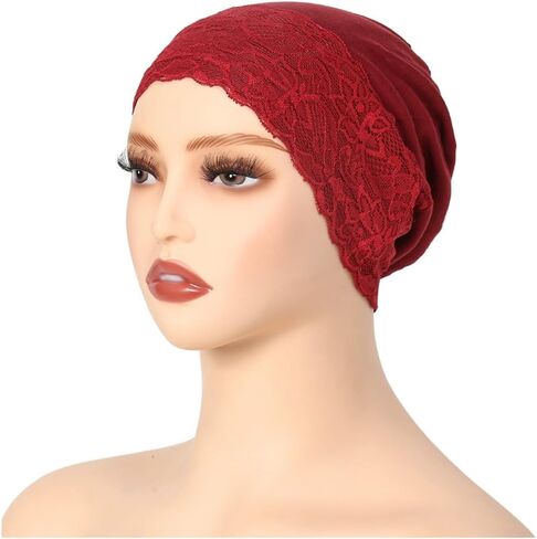 ® 3Pcs Muslim Inner Hijab Caps Women Lace Under Hijab Caps Stretchy Full Cover Undercap in Saudi Arabia