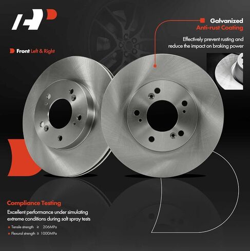 A-Premium 11.06 inch (281mm) Front Vented Disc Brake Rotors Compatible with Select Honda, Isuzu and Acura Models - CR-V/Prelude 97-01, Odyssey 95-98, Integra 97-98 00-01, Legend 91-95, RL/TL 96-98 in Saudi Arabia