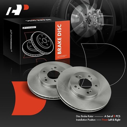 A-Premium 11.06 inch (281mm) Front Vented Disc Brake Rotors Compatible with Select Honda, Isuzu and Acura Models - CR-V/Prelude 97-01, Odyssey 95-98, Integra 97-98 00-01, Legend 91-95, RL/TL 96-98 in Saudi Arabia