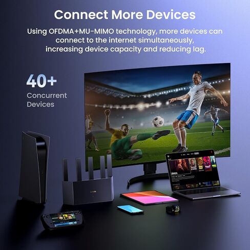 جهاز توجيه Tenda AX1500 WiFi 6 - جهاز توجيه إنترنت لاسلكي ثنائي النطاق جيجابت، منافذ 4XGE، جهاز توجيه VPN، إعداد سهل، أدوات الرقابة الأبوية، وضع نقطة الوصول، IPv6، WPA3(RX2L Pro) in Kuwait