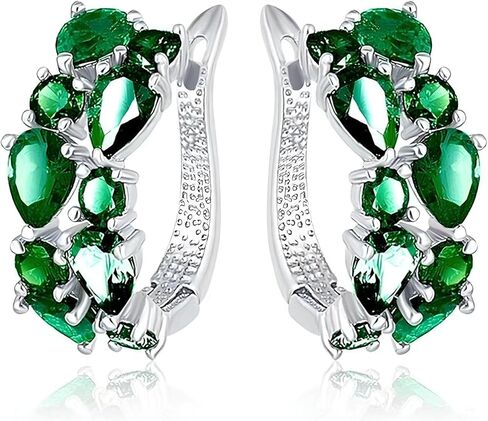 Multi Gemstone Earrings - Colorful Crystal Earrings for Women, Multicolored Crystal Elements Stud Earrings Jewelry for Women in Saudi Arabia