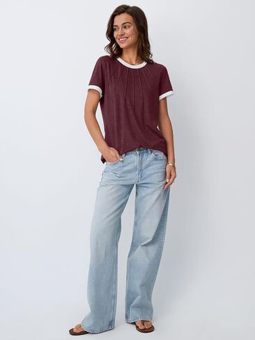 AUTOMET Womens Shirts Short Sleeve Tops Business Casual Tee Spring Summer Clothes Trendy Fashion Dressy Blouses Outfits 2025 in Kuwait