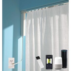 Smart Curtain Track, Motorized motor, Automated Rail, Adjustable track length, Wifi App Control, Compatible with Alexa, Google, Remote Controller Included 1.7-3M (5.5-9.8ft)