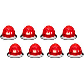 RoadWorks | Red/Clear Mini Watermelon HERO Lights | 8 Pack | HERORCWMMINI-8