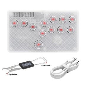 BITFUNX FLATBOX Gaming Keypad, Arcade Stick 12Keys All-Button Leverless Controller - Supports SOCD & Hot Swap, Arcade Controller Street Fight for PC/PS3/PS4/Switch/Steam with Custom RGB & TURBO