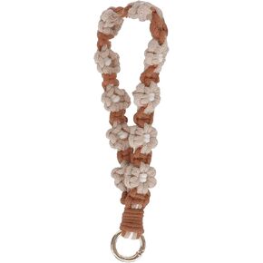 Boho Handmade Macrame Keychain Wristlet Keychain Daisy keychain Weave Exquisite Keyring Holder Bracelet Lanyard for Women