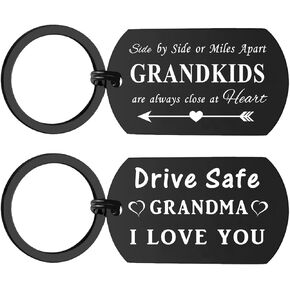 ENGZHI Grandma Gifts Grandmother Keychain - Drive Safe Grandma I Love You - Cute Grandma Birthday Gifts, Christmas Mothers Day